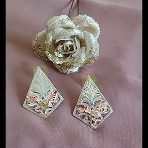 Silver Embellished Western Earrings